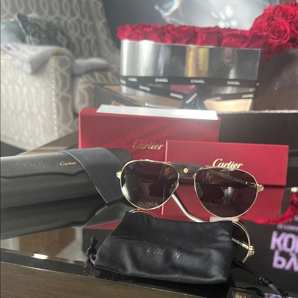 Cartier Gold Aviator Sunglasses